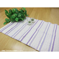 萩原 インド綿マット スクリーム パープル 約45×65cm 1枚（直送品）