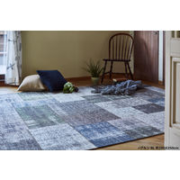 萩原 ベルギー製ラグ・マット パグルン ブルー 約200×200cm 1枚（直送品）