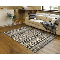 萩原 ベルギー製モケットラグ フォレ ネイビー 約135×195cm 1枚（直送品）