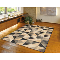 萩原 ベルギー製モケットラグ プレリ ネイビー 約195×250cm 1枚（直送品）