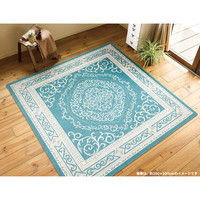 萩原 ウィルトンラグ・マット ベルマリン ブルー 約200×200cm 1枚（直送品）