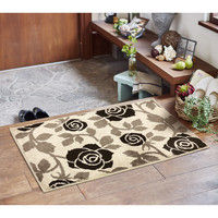 萩原 インテリアマット アイビー2 ベージュ 約45×75cm 1枚（直送品）