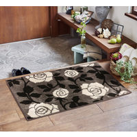 萩原 インテリアマット アイビー2 ブラウン 約70×120cm 1枚（直送品）