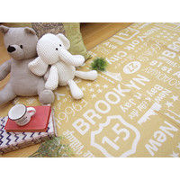 萩原 綿混ラグ ブルックリン ベージュ 約130×185cm 1枚（直送品）