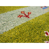 萩原 ギャッベ チェアパッド GABBEH D15 グリーン 約40×40cm 1枚（直送品）