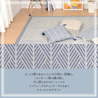 萩原 インド綿クッキークッション クラック ネイビー 約幅42×奥行42×厚さ10cm 270061565 1枚