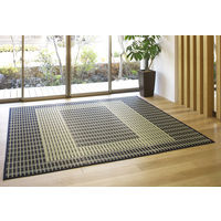 萩原 国産い草センターラグ 築彩（ちくさい） ブルー 約176×230cm 1枚（直送品）