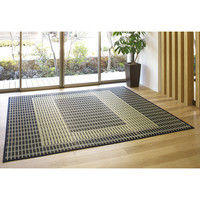 萩原 国産い草センターラグ（裏貼り） 築彩（ちくさい） ブルー 約176×230cm 1枚（直送品）