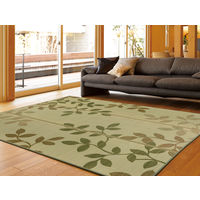 萩原 い草センターラグ（裏貼り） コクリコ GN グリーン 約230×330cm 1枚（直送品）