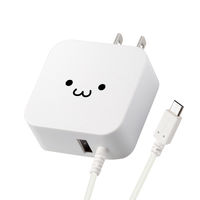 エレコム スマートフォン・タブレット用AC充電器/microBケーブル一体型 MPA-ACM01WF 1個