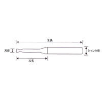 喜一工具 PROCHI PRCー2LN08M6 超硬2枚刃ロングネックE/M 0.8X6 1本（直送品）