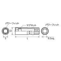 京都機械工具 KTC B3Aー14SPW (9.5SQ)プラグレンチ(十二角) 1個（直送品）