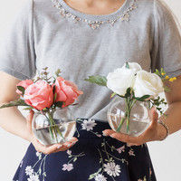 ヘッズ 造花グラスアレンジメント/ホワイト-1 ZAR-GLS1 1セット（4個：1個×4パック）（直送品）