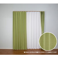 ユニベール コローレ グリーン 厚地カーテン 幅100×高さ178cm 1セット（2枚入り） 1セット（厚地カーテン2枚）（直送品）