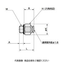 CKD エアファイバ用ワンタッチ継手 標準タイプPG Series PGー PG-S2-M3 1袋(10個)（直送品）