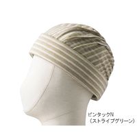 特殊衣料 abonetホーム ターバンN ストライプグリーン 7-2678-02 1足（直送品）