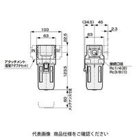 CKD エアフィルタ 標準白色シリーズ F3000ーWシリーズ F3000 F3000-8-P70-B 1個（直送品）