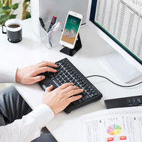 有線キーボード　メンブレン　トラックボールを内蔵　コンパクト　ブラック　SKB-TR05BK　サンワサプライ　1個（直送品）