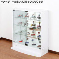 充英アートJAJANコレクションラック幅833mm汎用285mm奥行 ロータイプ ブラック ガラス扉&ガラス棚&ロック付きCR-T8329LBK 1台（直送品）