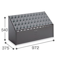 テラモト オブリークアーバン C48 シュート傘立て 48本用 幅約972×奥行375×高さ540mm グレー 1台 817-3439
