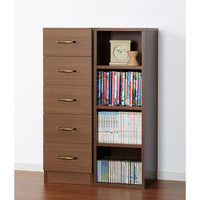 【車上渡し】関家具 すきま収納タオルストッカーW30（ブラウン） 奥行310×幅300×高さ1780mm 27060 1台（直送品）