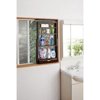 【車上渡し】関家具 スリムつっぱり窓枠ラック ブラウン 奥行115×幅450×高さ660～885mm 27119 1台（直送品）