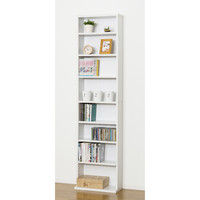 【車上渡し】関家具 文庫書棚 W450 ホワイト 奥行220（170）×幅450×高さ1800mm 40229 1台（直送品）