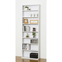 【軒先渡し】関家具 文庫書棚 W600 ホワイト 奥行220（170）×幅600×高さ1800mm 24649 1台（直送品）