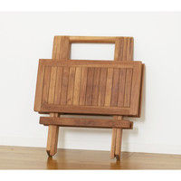 【軒先渡し】関家具 チークテーブル 折りたたみ式 奥行500×幅500×高さ505mm 26099 1台（直送品）