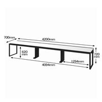 Ceha プレノデスクシステム フリーアドレスデスク 3連 引出し付き ホワイト天板/ブラック脚 幅4200×奥行700×高さ720mm 1台 (12梱包)
