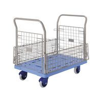 金沢車輌 静音樹脂台車 980×635×915mm (網両面開閉式) NP-307GS 1個 62-1619-22（直送品）