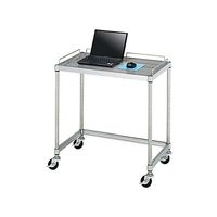 PCテーブル 導電ゴムキャスター (SUS304・パンチング棚一段・導電ゴム車仕様) 750×450×750 AS001-N01 1式（直送品）