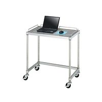 PCテーブル 導電ゴムキャスター (SUS430・パンチング棚一段・導電ゴム車仕様) 750×450×750 AS001-C01 1式（直送品）