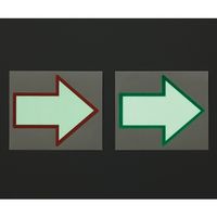 ユニット 蓄光矢印ステッカー 赤枠 824ー52 1枚 3-4652-01（直送品）