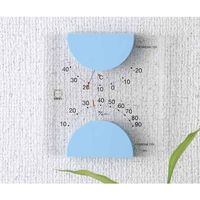 エンペックス気象計 エルム温・湿度計 105×102×20mm 85g(クリアボックス) ライトブルー LV-4906 1個（直送品）