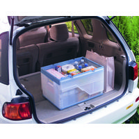 アイリス フタ付おりたたみコンテナ 53L クリア/ブルー 1台