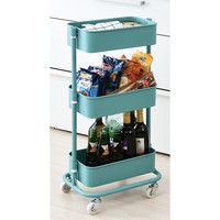 ファミリー・ライフ キャスター付頑丈バスケットワゴン ダークブラウン 幅395×奥行275×高さ770mm a1655030 1台（直送品）