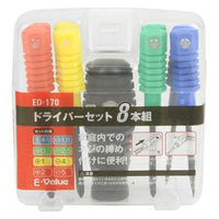 藤原産業 EーValue ドライバーセット 8本組 ED-170 1個 62-2831-76