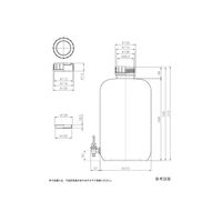 ニッコー・ハンセン イージーコック付瓶 広口丸型30L 1個 1034-04 1本 10-3404-55（直送品）