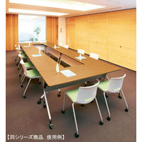 【組立設置込】プラス リネロ2 フォールディングテーブル 幕板なし・棚板付 幅1200×奥行600×高さ720mm LD-420 610389（直送品）