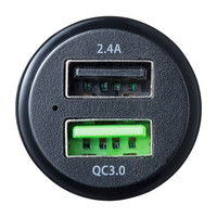 サンワサプライ QuickCharge3.0対応カーチャージャー（2ポート） CAR-CHR72QU 1個（直送品）