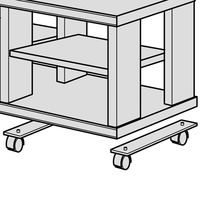HAMILeX Grato（グラト）シリーズ キャスター ブラック 幅90×奥行540×高さ38～50mm KP-6CT 1セット（直送品）