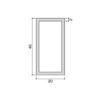 光 アルミ角パイプ 20×40×995mm AK20401 1本 61-7408-63（直送品）