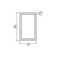 光 アルミ角パイプ 15×25×1995mm AK15252 1本 61-7408-65（直送品）