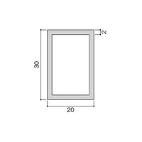 光 アルミ角パイプ 20×30×1995mm AK20302 1本 61-7408-67（直送品）