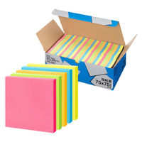 【強粘着】アスクル はたらく 強粘着ふせん 75×75mm　ビビッド5色アソート(正方形)　大容量 1箱(50冊入)パック　 オリジナル