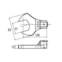 エスコ 41mm スパナヘッド(φ22mm接続用) EA723WG-441 1個（直送品）
