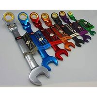 中正機械 MGW-17F カラーギアレンチ フレックス レッド 17mm 1セット(4個)（直送品）