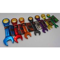 中正機械 MGW-13S カラーギアレンチ ショート ブラック 13mm 1セット(6個)（直送品）