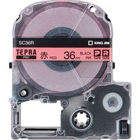 テプラ TEPRA PROテープ スタンダード 幅36mm パステル 赤ラベル(黒文字) SC36R 1個 キングジム（わけあり品）